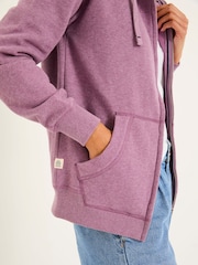 FatFace Amy Purple Marl Zip Through Hoodie - Image 4 of 5