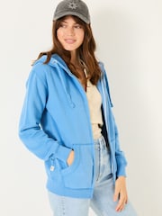 FatFace Amy Bright Blue Zip Through Hoodie - Image 1 of 6