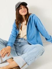 FatFace Amy Bright Blue Zip Through Hoodie - Image 3 of 6