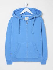 FatFace Amy Bright Blue Zip Through Hoodie - Image 6 of 6