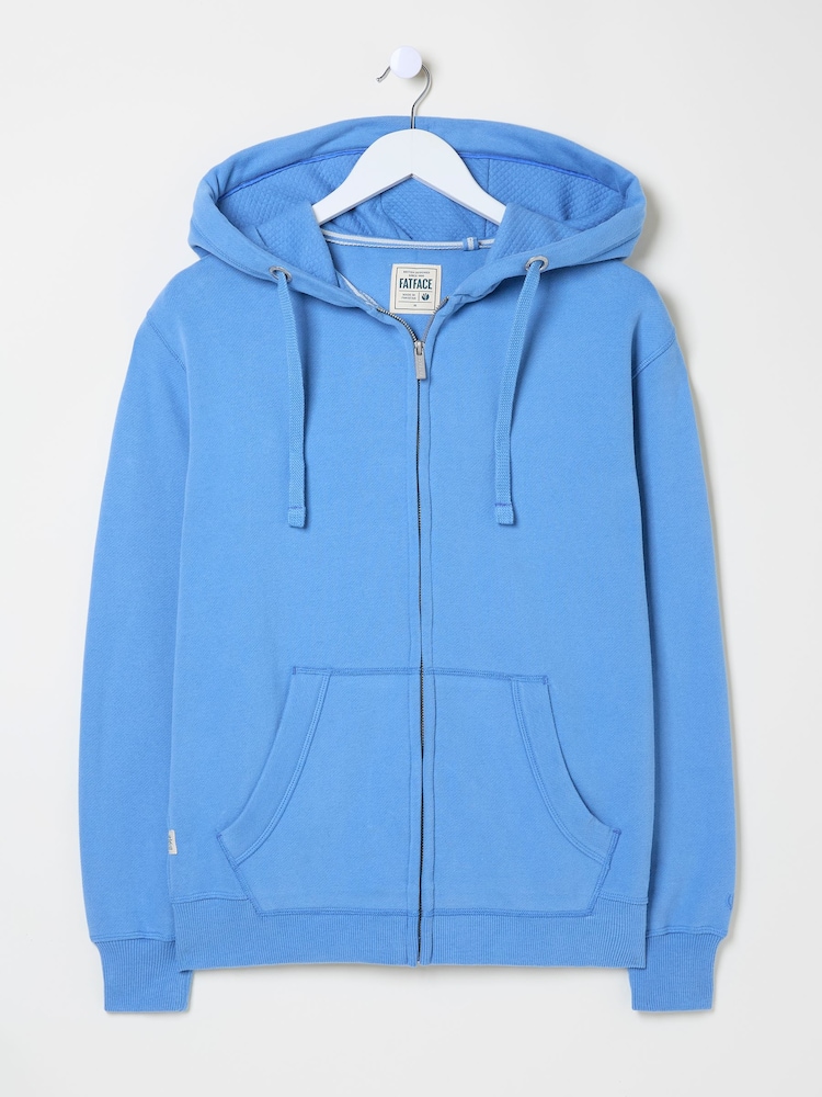 FatFace Amy Bright Blue Zip Through Hoodie - Image 6 of 6