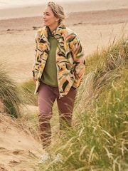 FatFace Natural Jungle Leaves Fleece Jacket - Image 1 of 7
