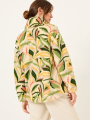 FatFace Natural Jungle Leaves Fleece Jacket - Image 3 of 7