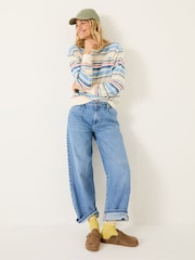 FatFace Natural 100% Cotton Georgia Stripe Crew Sweater - Image 1 of 9