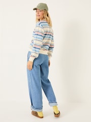 FatFace Natural 100% Cotton Georgia Stripe Crew Sweater - Image 2 of 9
