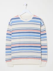 FatFace Natural 100% Cotton Georgia Stripe Crew Sweater - Image 9 of 9