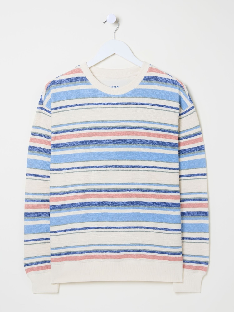 FatFace Natural 100% Cotton Georgia Stripe Crew Sweater - Image 9 of 9