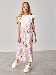 Baker by Ted Baker Pleated Bow Waist Frill Shoulder Jumpsuit - Image 1 of 9