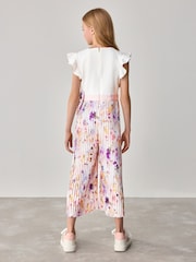 Baker by Ted Baker Pleated Bow Waist Frill Shoulder Jumpsuit - Image 2 of 9