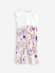Baker by Ted Baker Pleated Bow Waist Frill Shoulder Jumpsuit - Image 6 of 9