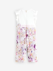Baker by Ted Baker Pleated Bow Waist Frill Shoulder Jumpsuit - Image 7 of 9