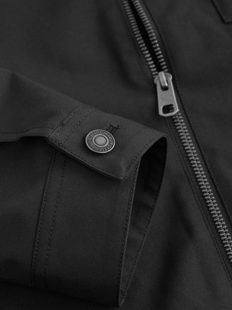 Noir - Veste imperméable à col en velours côtelé - Image 10 of 11