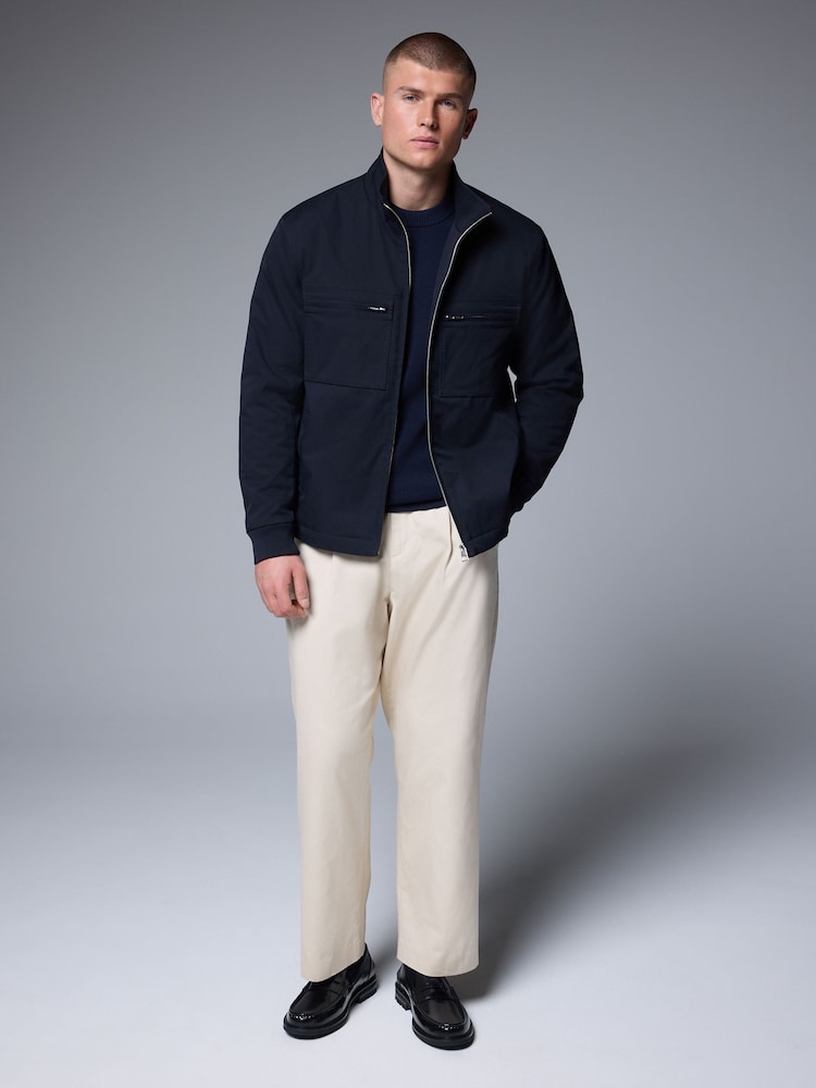 Navy Blue Shower Resistant Padded Twill Utility Jacket - Image 2 of 11