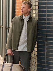 Sage Green Showerproof Corduroy Collar Jacket - Image 1 of 5