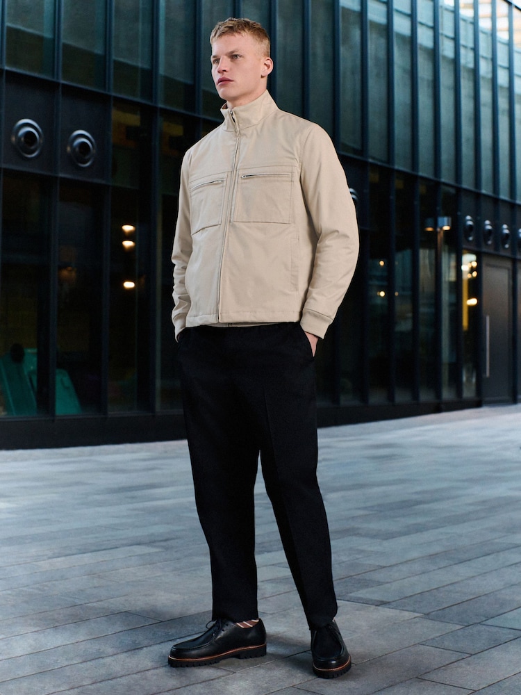 Cream Shower Resistant Padded Twill Utility Jacket - Image 2 of 5