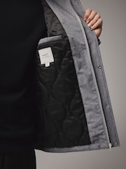 Light Grey Shower Resistant Padded Hood Jacket - Image 6 of 13