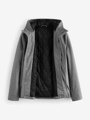 Light Grey Shower Resistant Padded Hood Jacket - Image 8 of 13