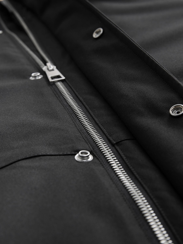 Black Shower Resistant Padded Hood Jacket - Image 10 of 10