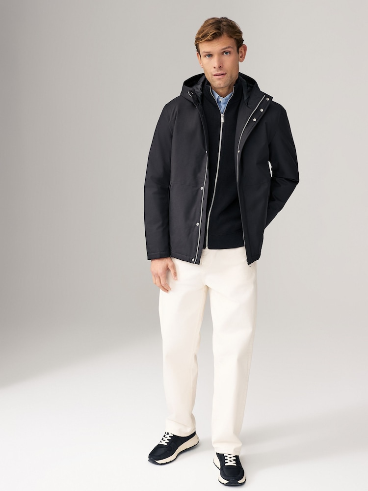 Black Shower Resistant Padded Hood Jacket - Image 2 of 10