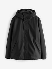 Black Shower Resistant Padded Hood Jacket - Image 6 of 10