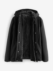 Black Shower Resistant Padded Hood Jacket - Image 7 of 10