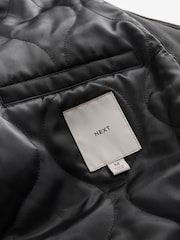 Black Shower Resistant Padded Hood Jacket - Image 9 of 10