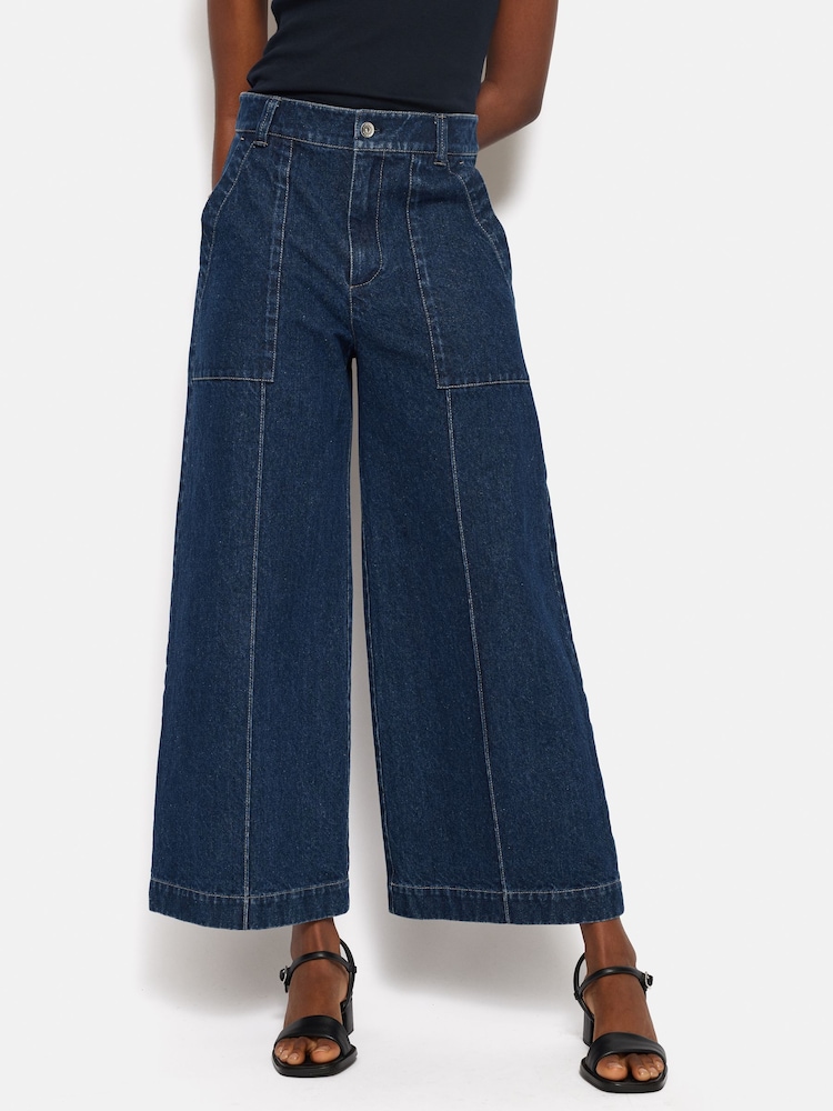 Jigsaw Blue Denim Sailor 100% Cotton Jeans - Image 1 of 6 Jigsaw Blue Denim Sailor 100% Cotton Jeans - Image 1 of 6