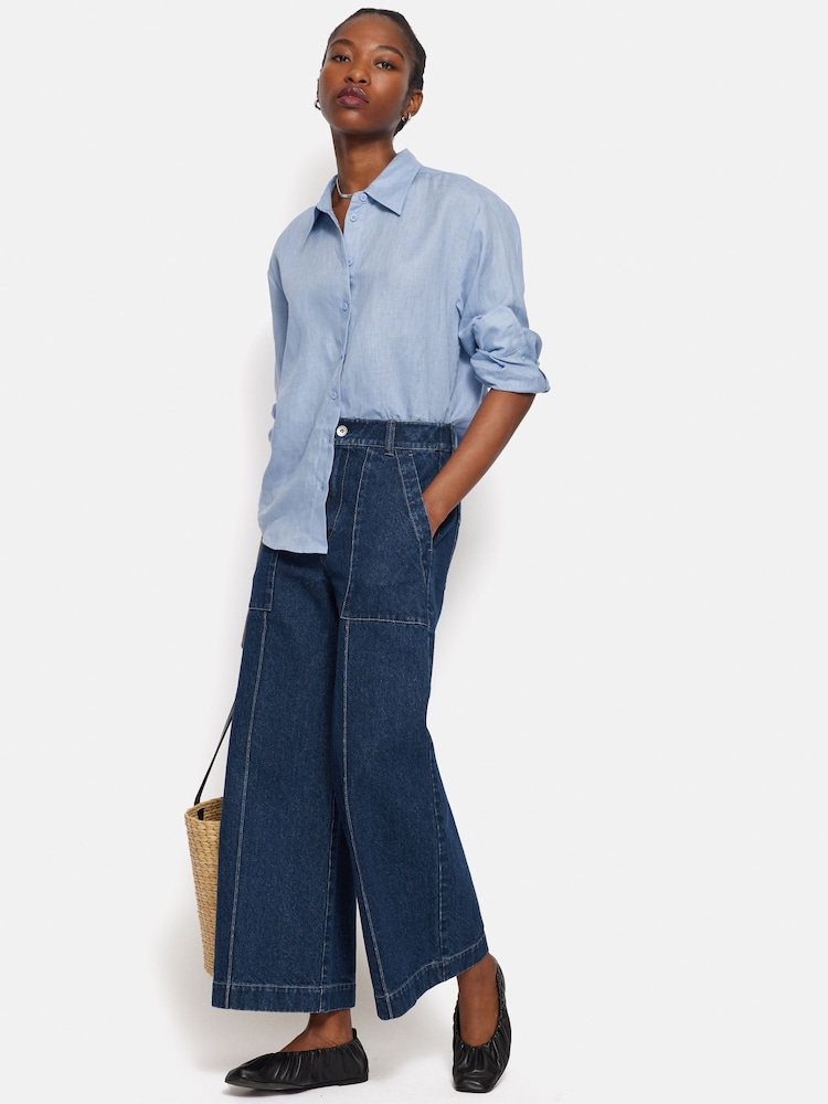 Jigsaw Blue Denim Sailor 100% Cotton Jeans - Image 6 of 6 Jigsaw Blue Denim Sailor 100% Cotton Jeans - Image 6 of 6