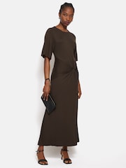 Jigsaw Brown Twist Front Dress - Image 1 of 7