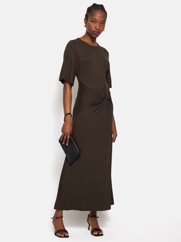 Jigsaw Brown Twist Front Dress - Image 1 of 7