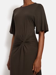 Jigsaw Brown Twist Front Dress - Image 3 of 7