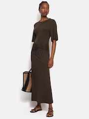Jigsaw Brown Twist Front Dress - Image 4 of 7