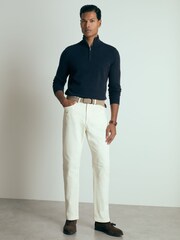 Reiss Navy Royal Atelier Cashmere Zip-Neck Jumper - Image 3 of 7