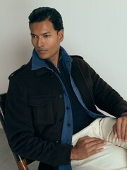 Reiss Navy Royal Atelier Cashmere Zip-Neck Jumper - Image 6 of 7