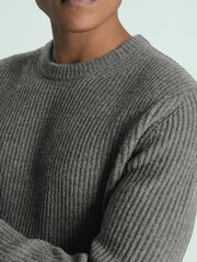 Reiss Charcoal Melange Renoir Atelier Ribbed-Cashmere Jumper - Image 3 of 6