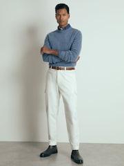 Azul mesclado da Força Aérea - Reiss de Atelier cashmere gola redonda Monarch Crew Jumper - Imagem 1 de 6