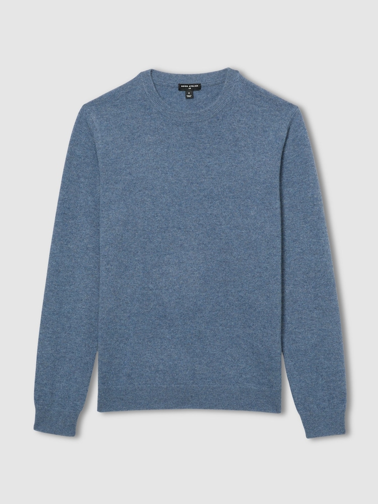 Azul mesclado da Força Aérea - Reiss de Atelier cashmere gola redonda Monarch Crew Jumper - Imagem 2 de 6