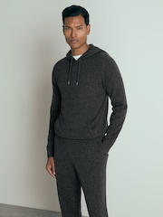 Anthrazit meliert - Reiss Ruler Atelier Kapuzenpullover aus Kaschmir - Bild 1 von 6