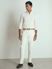 Reiss White Royal Atelier Cashmere Zip-Neck Jumper - Image 3 of 6