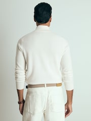 Reiss White Royal Atelier Cashmere Zip-Neck Jumper - Image 5 of 6