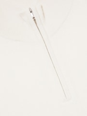 Reiss White Royal Atelier Cashmere Zip-Neck Jumper - Image 6 of 6