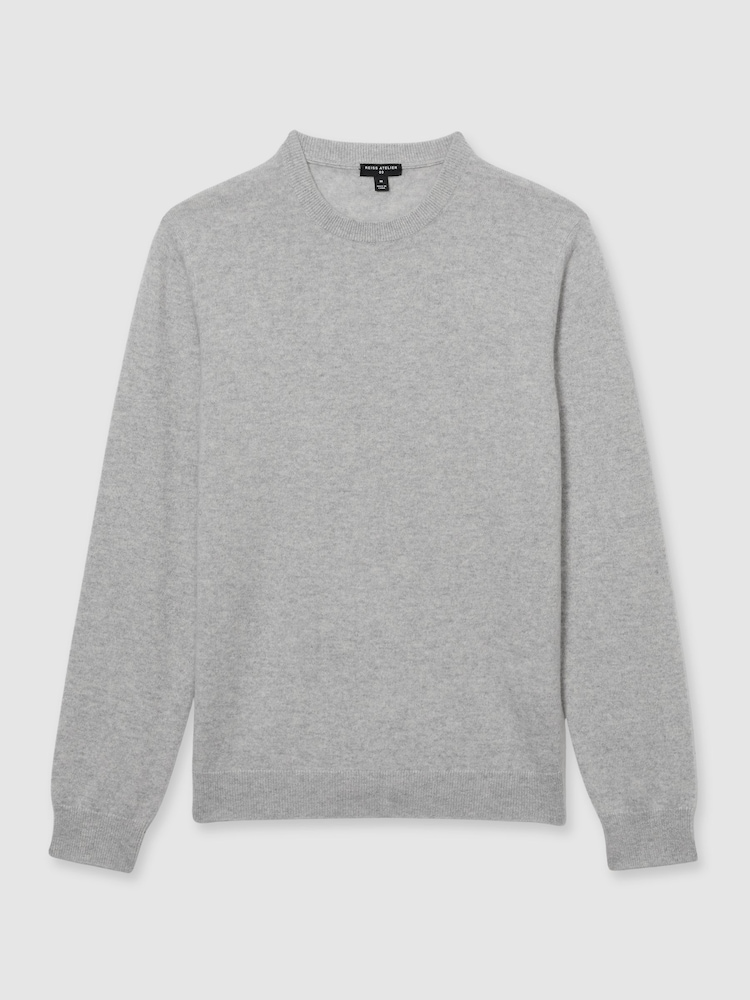 Reiss Soft Grey Melange Monarch Atelier Cashmere Crew-Neck Jumper - Image 2 of 6