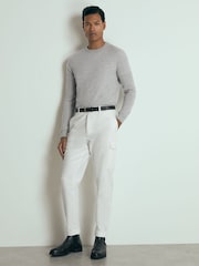 Reiss Soft Grey Melange Monarch Atelier Cashmere Crew-Neck Jumper - Image 4 of 6