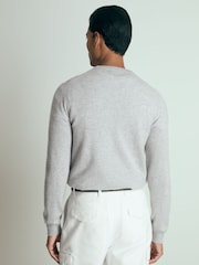 Reiss Soft Grey Melange Monarch Atelier Cashmere Crew-Neck Jumper - Image 5 of 6