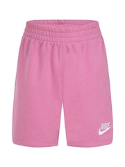 Nike Flamingo Pink Kids Little Small Logo T-Shirt and Shorts Set - Image 3 of 5