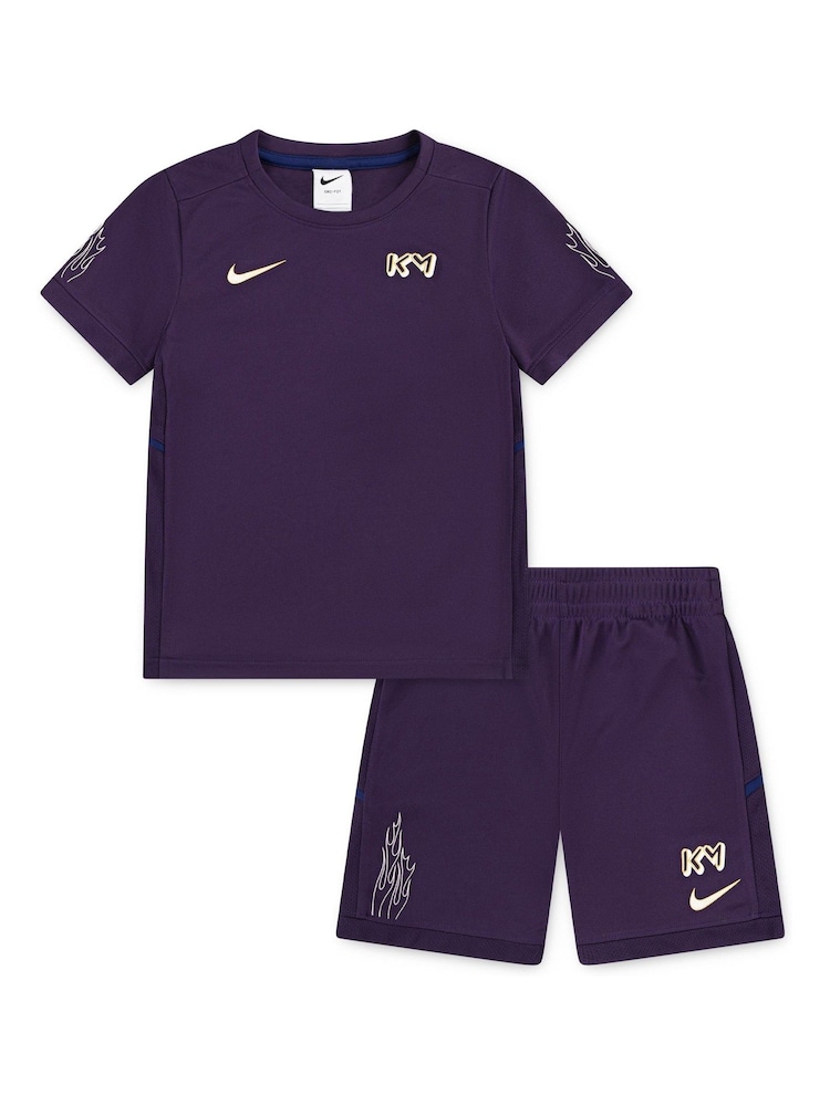 Nike Purple Little Kids Kylian Mbappe Academy Football T-Shirt and Shorts Set - Image 1 of 5