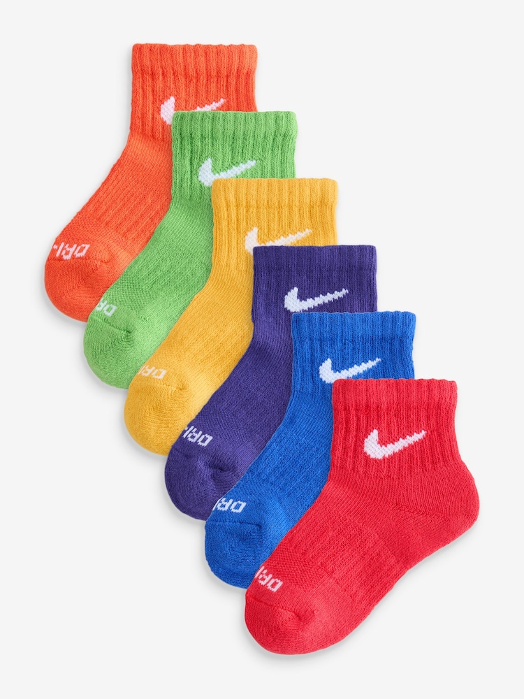 Nike Multi Kids Little Performance Ankle Socks 6 Pack - Image 1 of 7