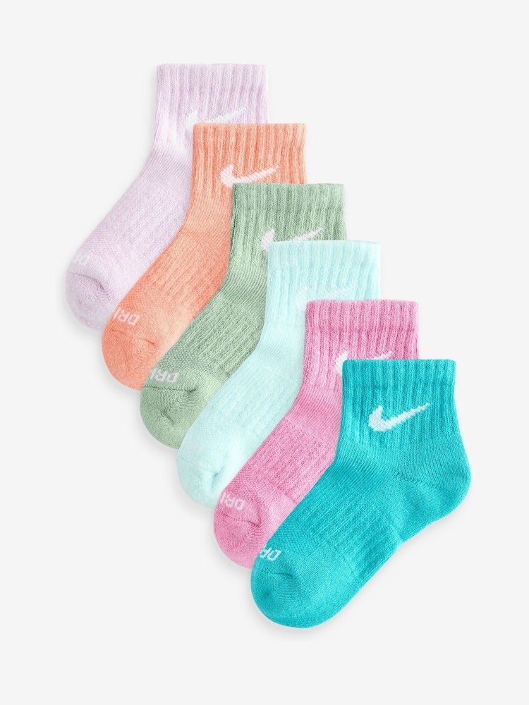 Nike Glacier Blue Kids Little Performance Ankle Socks 6 Pack - Image 1 of 7