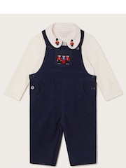 Monsoon Blue London Cord 100% Cotton Dungaree Set - Image 1 of 3
