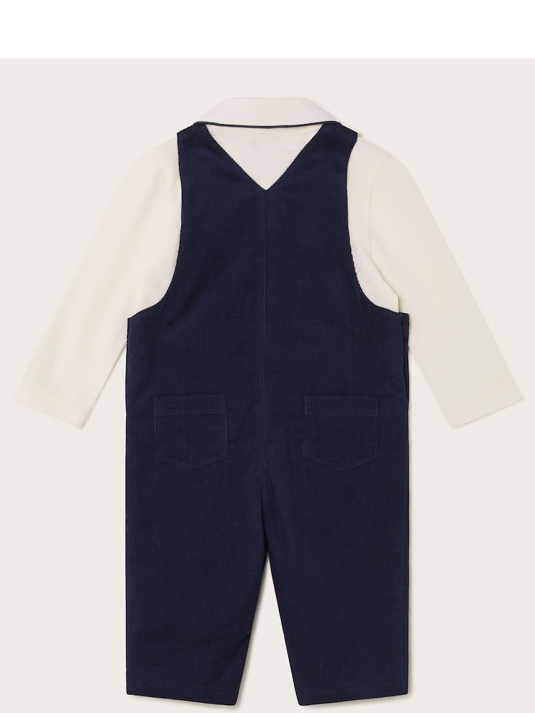Monsoon Blue London Cord 100% Cotton Dungaree Set - Image 2 of 3